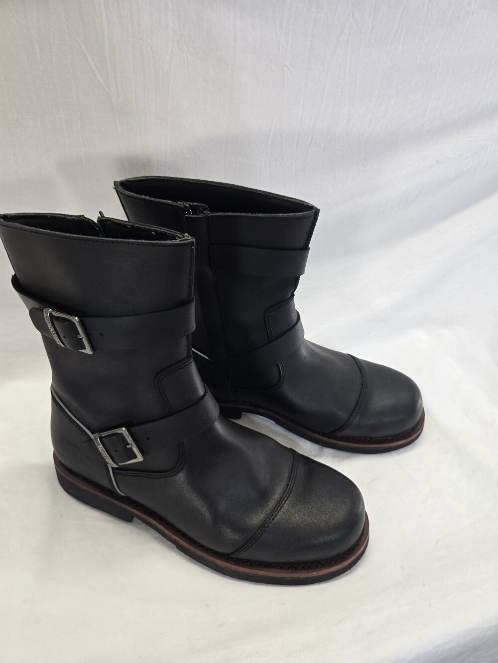 Harley Davidson Men's Size 12M Black Barkston Engineer Moto Buckle Boots